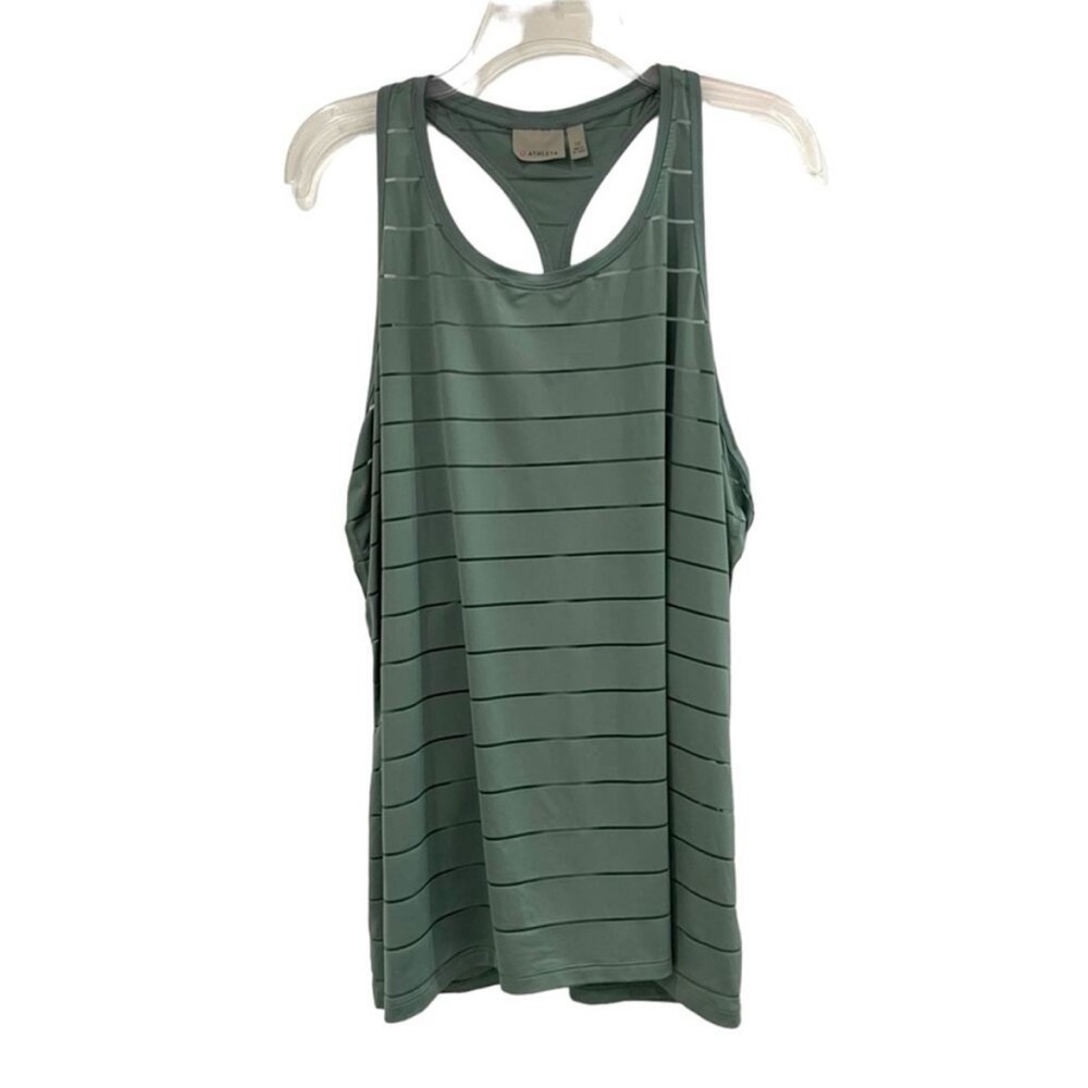 Athleta Green Striped Tank Top